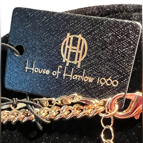 House of Harlow 1960 NWT Stunning Multi-Jeweled Gold-tone Statement Necklace - Picture 7 of 10